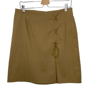 RAG Vintage Tan Skirt Front Slit